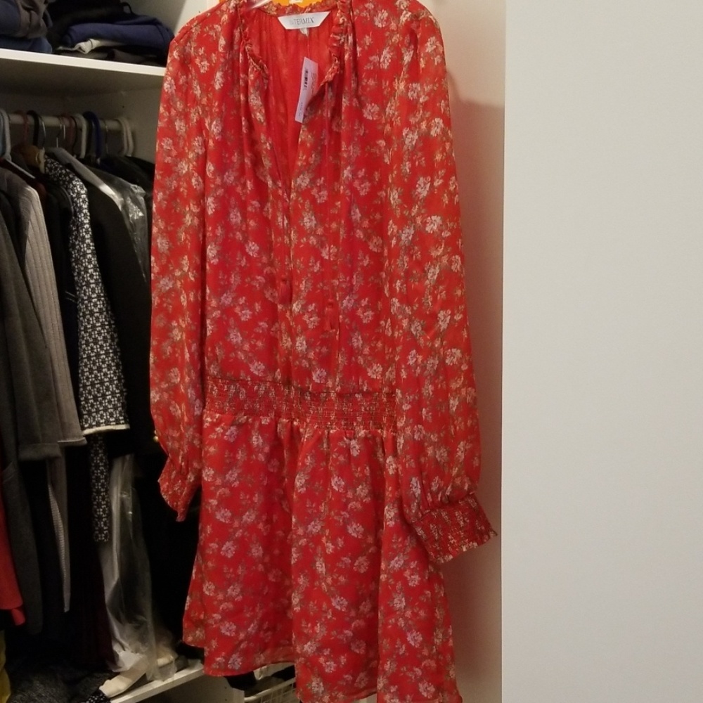 Intermix smocked mini dress